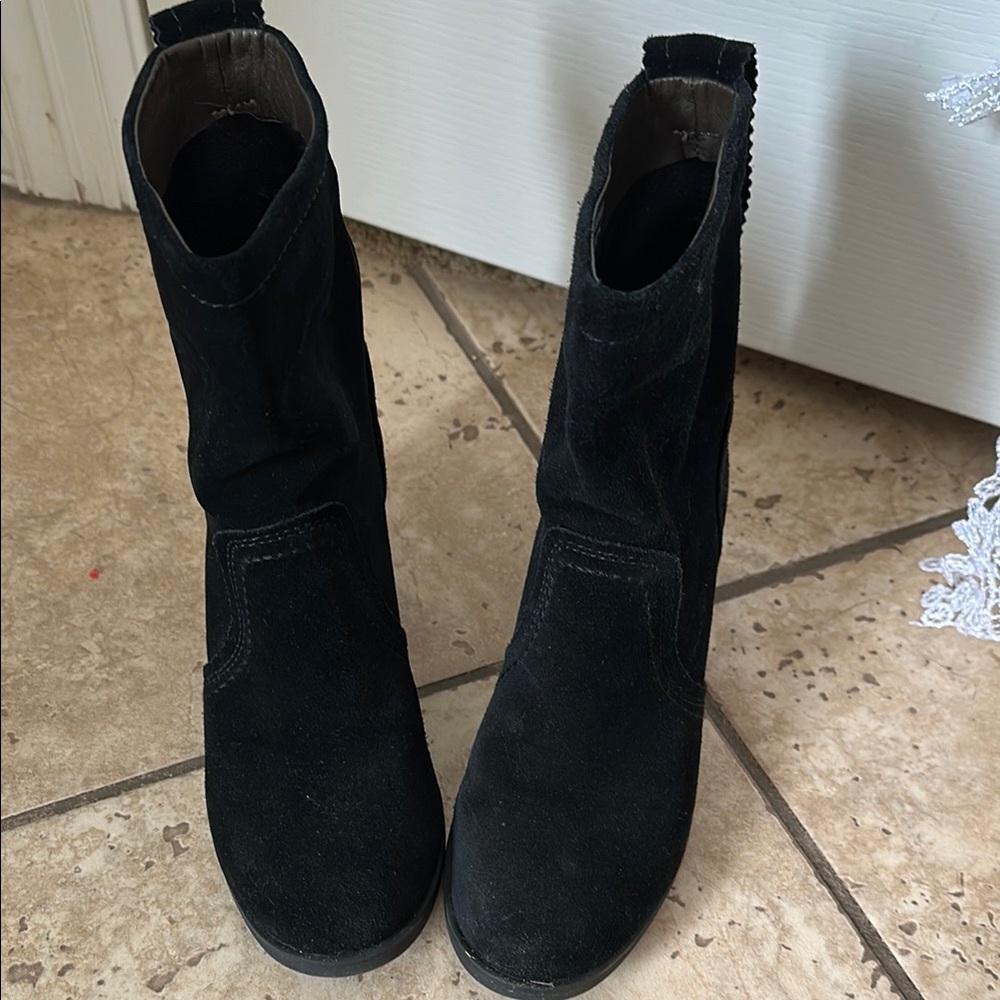 Women's Black Suede Booties